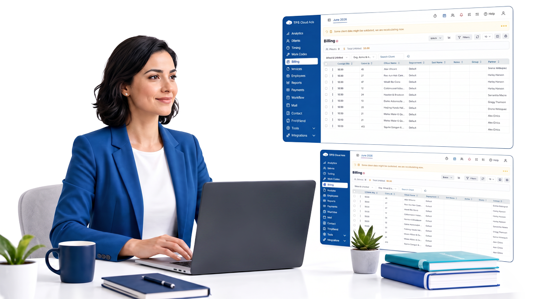 Accounting professional using TPS Cloud Axis